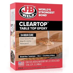 J-B Weld Tabletop Epoxy Resin, 1 Gallon Kit, 24 Hour Cure,Cures Clear, Scratch & Water Resistant