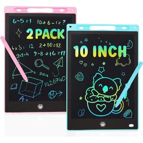 4 Pack LCD Writing Tablet, 10 Inch Educational Drawing Pad Toddler Toys, Doodle Board, Birthday Gifts, Travel Toys for Kids Ages 3 4 5 6 7 8 (Pink + Pink + Blue + Blue)