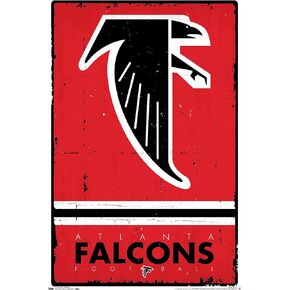 Trends International NFL Atlanta Falcons - Retro Logo 15 Wall Poster, 22.37" x 34.00", Premium Poster & Clip Bundle