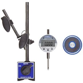 Fowler - 54-585-075-0 54-585-075 Fine Adjust Magnetic Base with Indi-X Blue Electronic Indicator Set, 0.0005" Indicator Resolution, 85 lb. Pull Magnet