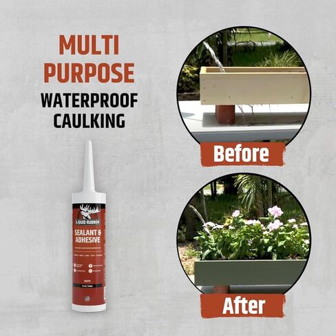 Liquid Rubber Caulk - Hybrid Adhesive and Protective Sealant, White, 1 Pack in Saudi Arabia