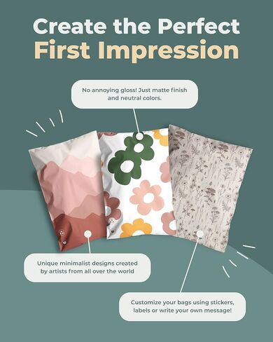 Impack Biodegradable Mailers - Flat Shipping Bags, Waterproof-Printed Mailing Bags-Thick Mailing Envelope for Accessories & Clothing, Self Sealing Envelops (Abstract Beige 100pack, 10x13 Inch) in Saudi Arabia