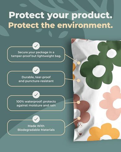 Impack Biodegradable Mailers - Flat Shipping Bags, Waterproof-Printed Mailing Bags-Thick Mailing Envelope for Accessories & Clothing, Self Sealing Envelops (Abstract Beige 100pack, 10x13 Inch) in Saudi Arabia