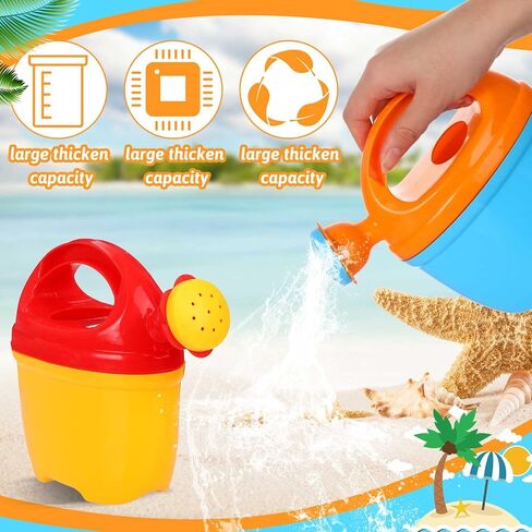 4 Packs Watering Can Garden Equipment Toy Sand Toys Interesting Plastic Watering Can Plant Garden Watering Can Toys Bath Toys for Girls and Boys Gardening Beach Tools, 3 Colors in Saudi Arabia