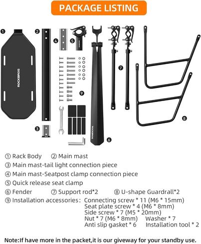 ROCKBROS Rear Bike Rack Bike Rear Rack Bike Cargo Rack for Back Quick Release Adjustable Bicycle Luggage Cargo Rack Fit for 26"-29"Mountain Bike in Saudi Arabia