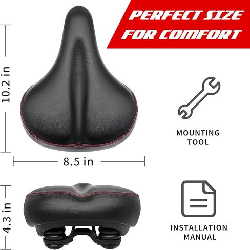 مقعد دراجة واسع متوافق مع Peloton Bike & Bike Plus، وسادة مقعد الدراجة لتوفير الراحة على نطاق واسع، استبدال سرج الدراجة للنساء والرجال، مقعد دراجة مبطن إضافي، ملحق لمعظم الدراجات in Kuwait