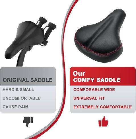 مقعد دراجة واسع متوافق مع Peloton Bike & Bike Plus، وسادة مقعد الدراجة لتوفير الراحة على نطاق واسع، استبدال سرج الدراجة للنساء والرجال، مقعد دراجة مبطن إضافي، ملحق لمعظم الدراجات in Kuwait