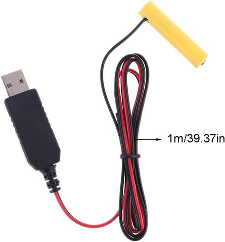 KHIOPNT LR03 AAA مزيل البطارية 1 متر USB كابل إمداد الطاقة استبدال 1 إلى 4 قطعة بطارية AAA (4.5 فولت) in Kuwait