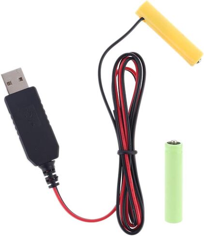 KHIOPNT LR03 AAA مزيل البطارية 1 متر USB كابل إمداد الطاقة استبدال 1 إلى 4 قطعة بطارية AAA (4.5 فولت) in Kuwait