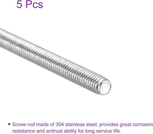DMiotech 5 حزمة M3x100mm طول قضيب ملولب بالكامل 304 من الفولاذ المقاوم للصدأ خيوط اليد اليمنى قضيب شريط ترصيع المشابك in Saudi Arabia