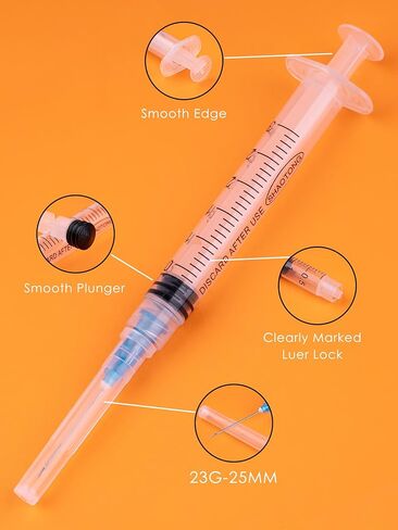 حقنة 3 مل يمكن التخلص منها بإبرة 23 جيجا 1.0 بوصة، كل عبوة مغلفة بشكل فردي مكونة من 20 قطعة in Kuwait