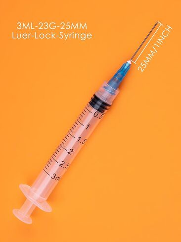 حقنة 3 مل يمكن التخلص منها بإبرة 23 جيجا 1.0 بوصة، كل عبوة مغلفة بشكل فردي مكونة من 20 قطعة in Kuwait