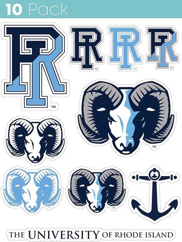 Rhode Island University 10 Pack Collegiate Vinyl Decal Sticker Officially Licensed Collegiate Product in Saudi Arabia