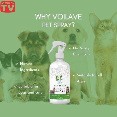 VoilaVe Pure Hypochlorous Acid Spray for Dogs, Cats | Pet Spray for Itchy, Irritated Skin, Allergy, Rashes | Supports Hydration, and Reduce Odor - 16 Oz Large Size in Saudi Arabia