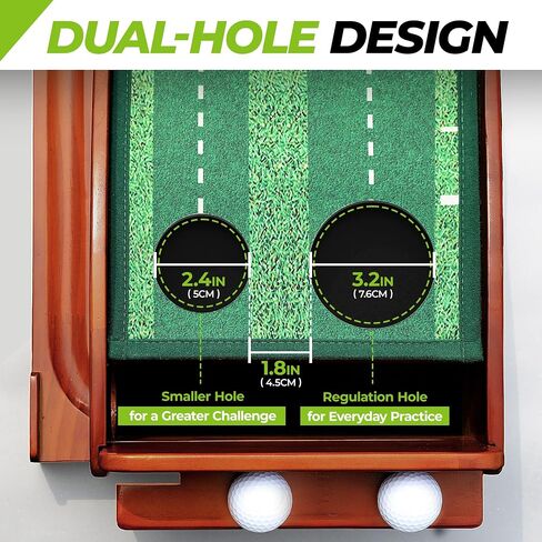 Putting Green, 9.8ft Golf Putting Mat with Automatic Ball Return Track & Putting Mirror, Indoor Putting Greens for Home with Thickened Wrinkle-Free Crystal Velvet, Golf Accessories for Men in Saudi Arabia