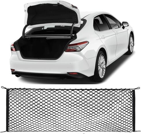 Car Rear Cargo Net, Adjustable Elastic Storage Organizer Net, Trunk Cargo Storage Net Compatible with 2018 2019 2020 2021 2022 2023 2024 Toyota Camry All Model in Saudi Arabia
