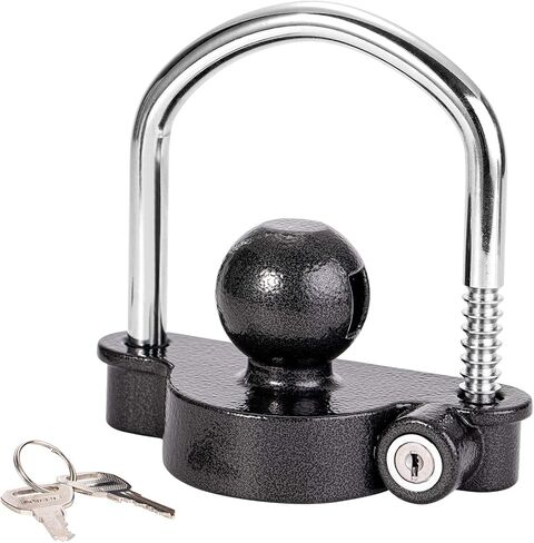 CZC AUTO Trailer Hitch Lock Universal Tow Ball Coupler Security Kit Heavy Duty Anti-Theft Protection for Trailer Caravan Horsebox, 2 Keys, Yellow in Saudi Arabia