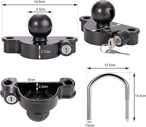 CZC AUTO Trailer Hitch Lock Universal Tow Ball Coupler Security Kit Heavy Duty Anti-Theft Protection for Trailer Caravan Horsebox, 2 Keys, Yellow in Saudi Arabia