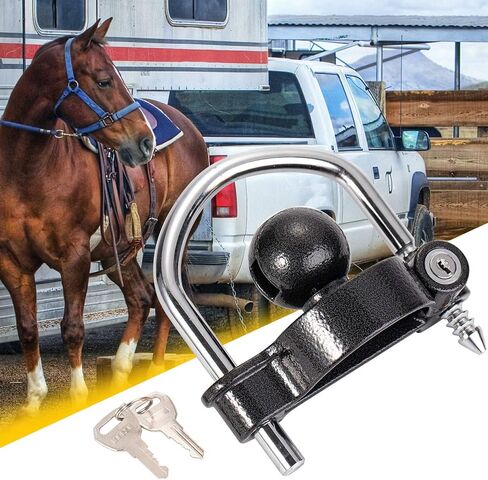 CZC AUTO Trailer Hitch Lock Universal Tow Ball Coupler Security Kit Heavy Duty Anti-Theft Protection for Trailer Caravan Horsebox, 2 Keys, Yellow in Saudi Arabia