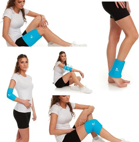 FOMI Hot Cold Gel Ice Compression Sleeve | Premium Flexible Wrap | 360 Degree Solid Gel Cooling Pack for Knee, Shin, Ankle, Foot, Arm, Elbow, Hamstring Pain Relief | XLarge – 9.25''; 17-21'' Opening in Saudi Arabia