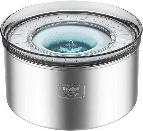 Feedoo 1Gallon Dog Water Bowl, 3.8L No Spill Water Bowl for Dogs, Stainless Steel Spill Proof Dog Bowl, No Splash Slow Drinking Bowl with No Slip Base for Slobber Stopper, Messy Drinkers[Anti Digging] in Saudi Arabia