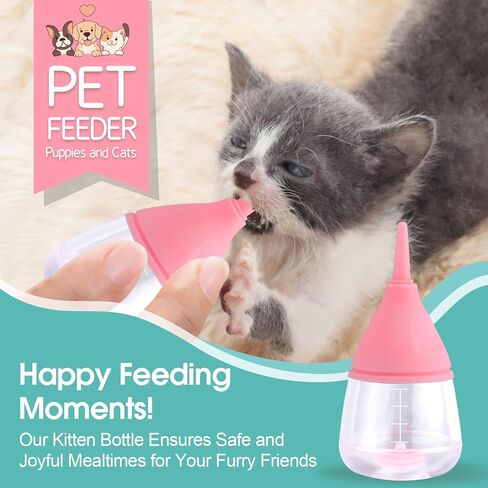Kitten Bottle Feeding Kit,Puppy Bottles for Nursing Puppy Milk, Anti-Choking Puppy Feeder Design,Suitable for All Kinds of Puppies, Kittens and Other Small Animals (Pink) in Saudi Arabia