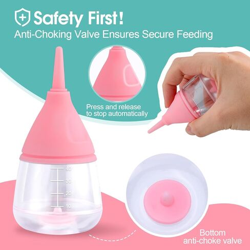 Kitten Bottle Feeding Kit,Puppy Bottles for Nursing Puppy Milk, Anti-Choking Puppy Feeder Design,Suitable for All Kinds of Puppies, Kittens and Other Small Animals (Pink) in Saudi Arabia