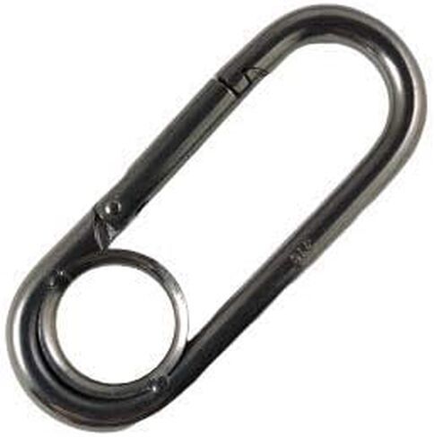 US Stainless Stainless Steel 316 Spring Hook Long Type with Eyelet 1/4" (6mm) Marine Grade in Saudi Arabia