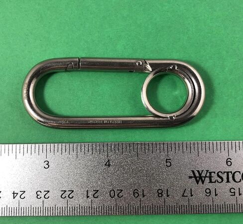 US Stainless Stainless Steel 316 Spring Hook Long Type with Eyelet 1/4" (6mm) Marine Grade in Saudi Arabia