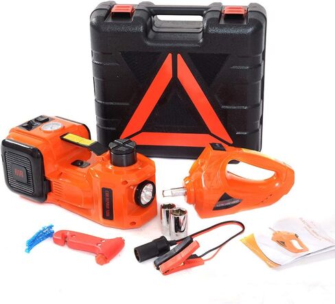 MarchInn 12V DC 5 Ton Electric Car Jack Kit 3 in 1 Hydraulic Floor Jack with Tire Inflator Pump LED Flashlight and Electric Impact Wrench Car Repair Tool Kit for Car SUV Truck Lift Tire Change in Saudi Arabia