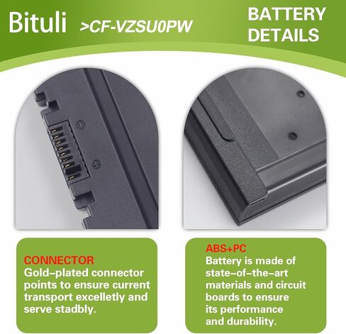 Bituli CF-VZSU0PW CF-VZSU0PR,Battery Replacement Pack for PANASONIC TOUGHBOOK CF54 CF-54 Mk1 Series 54 Gloved Multi Touch 54 Prime 11.1V 46Wh 4200mAh in Saudi Arabia