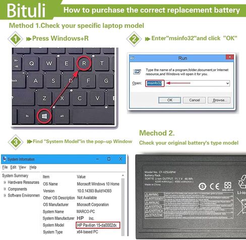 Bituli CF-VZSU0PW CF-VZSU0PR,Battery Replacement Pack for PANASONIC TOUGHBOOK CF54 CF-54 Mk1 Series 54 Gloved Multi Touch 54 Prime 11.1V 46Wh 4200mAh in Saudi Arabia