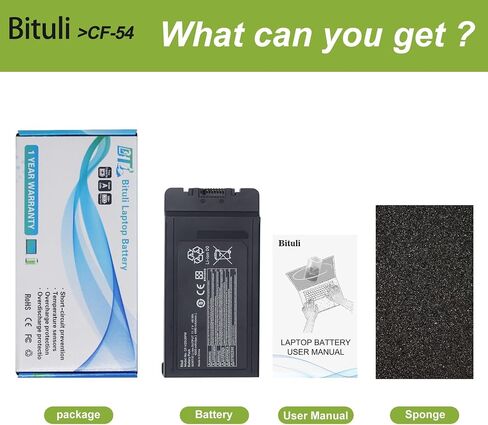 Bituli CF-VZSU0PW CF-VZSU0PR,Battery Replacement Pack for PANASONIC TOUGHBOOK CF54 CF-54 Mk1 Series 54 Gloved Multi Touch 54 Prime 11.1V 46Wh 4200mAh in Saudi Arabia