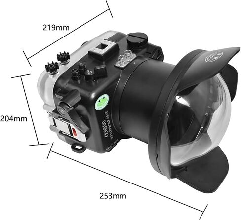 Sea frogs Underwater Camera Case Compatible with Sony A6600 16-35MM f/4 with Wide Angle Fisheye Lens IPX8 40m/130ft Maximum Diving Depth Waterproof Camera Housing for Diving, Surfing, Rowing, Skiing in Saudi Arabia