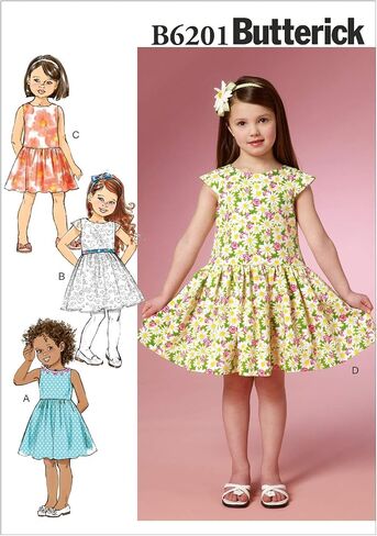 Butterick Patterns 6201, Children's/Girls Dress,Sizes, CDD (2-3-4-5), White in Saudi Arabia
