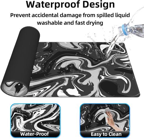 Fluid Pattern Gaming Mouse Pad for Desk,Desk Mat with 3mm Non-Slip Base,Large Mouse Pad Gaming Mousepad,Waterproof Mouse Mat Desk Pad with Seamed Edges,31.5x11.8In Mousepad for Gaming,Office,Red-Black in Saudi Arabia