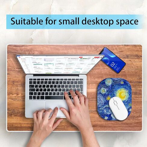 Small Mouse Pad，Mini Mouse Pad 6 x 7 Inch，for Laptop Keyboard Tray Wireless Mouse Home Office Travel，with Non-Slip Rubber Base, Waterproof Mouse Mat，Cyan Blue Marble in Saudi Arabia