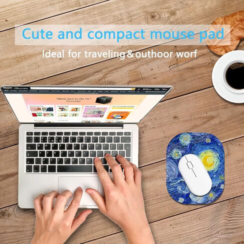 Small Mouse Pad，Mini Mouse Pad 6 x 7 Inch，for Laptop Keyboard Tray Wireless Mouse Home Office Travel，with Non-Slip Rubber Base, Waterproof Mouse Mat，Cyan Blue Marble in Saudi Arabia