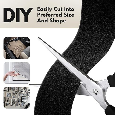 26 Ft x 4 Inch Hook and Loop Strips with Adhesive, Nylon Heavy Duty Double Sided Tape, Wall Double Stick | Keep Couch Cushions from Sliding | Ideal for Home, Office, School, and Craft Projects in Saudi Arabia
