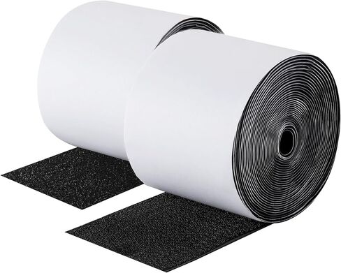 26 Ft x 4 Inch Hook and Loop Strips with Adhesive, Nylon Heavy Duty Double Sided Tape, Wall Double Stick | Keep Couch Cushions from Sliding | Ideal for Home, Office, School, and Craft Projects in Saudi Arabia