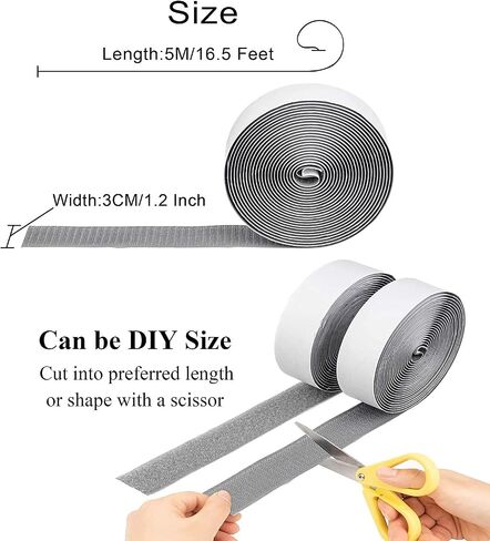 BRAVESHINE 16.5FT Hook and Loop Tape Roll with Double Sided Adhesive in Saudi Arabia