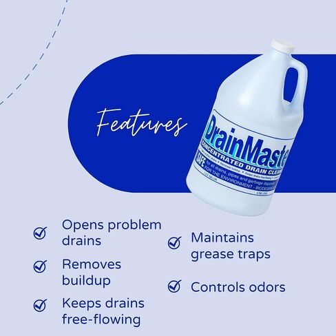 DrainMaster Commercial Drain and Grease Trap Cleaner/Concentrated Enzyme Drain Cleaner/Organic Liquid Bacteria For Plumbing Lines (1-Gallon) in Saudi Arabia