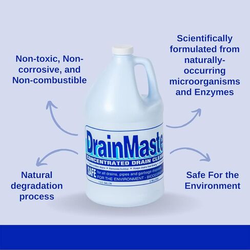 DrainMaster Commercial Drain and Grease Trap Cleaner/Concentrated Enzyme Drain Cleaner/Organic Liquid Bacteria For Plumbing Lines (1-Gallon) in Saudi Arabia