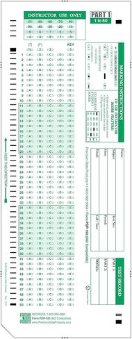 882 E Compatible Test Forms, a PDP-100 Test Sheet, (50 Sheet Pack) in Kuwait