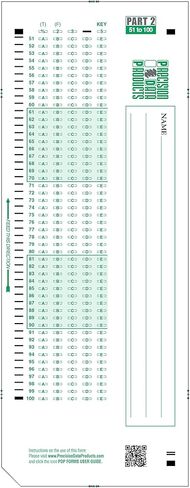 882 E Compatible Test Forms, a PDP-100 Test Sheet, (50 Sheet Pack) in Kuwait