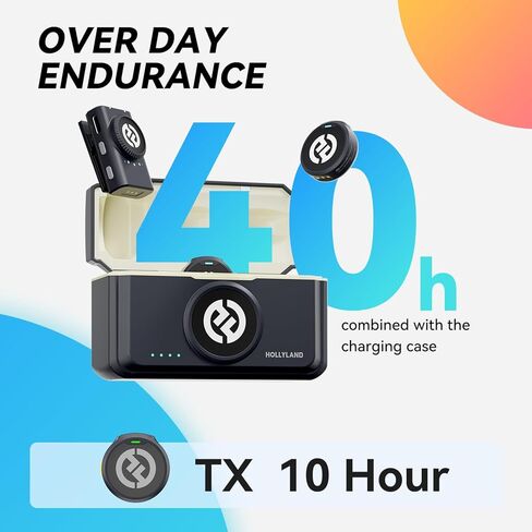 ميكروفون Hollyland Lark M2 اللاسلكي Lavalier لهاتف iPhone 15/15 pro/15pro max/Android، صوت هاي فاي، ميكروفون صغير، نطاق لوس 300 متر، إلغاء الضوضاء، مدة 30 ساعة لمدونة الفيديو يوتيوب - أسود in Kuwait