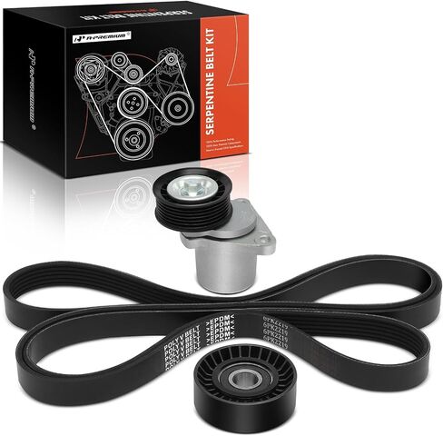 A-Premium Engine Serpentine Belt Drive Kit with Tensioner & Idler Pulley Compatible with Ford Focus 2007-2011, Transit Connect 2010-2013 - 2.0L in Saudi Arabia