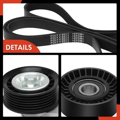 A-Premium Engine Serpentine Belt Drive Kit with Tensioner & Idler Pulley Compatible with Ford Focus 2007-2011, Transit Connect 2010-2013 - 2.0L in Saudi Arabia