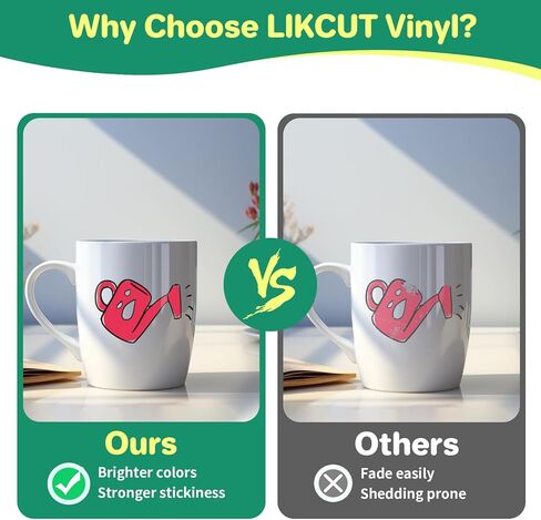 صفائح فينيل لاصقة دائمة من LIKCUT، 42 حزمة من الفينيل ذاتية اللصق مقاس 30.48 سم × 30.48 سم لآلة الكريكت، أوراق فينيل مقاومة للماء للأكواب، ديكور المنزل، الملصقات والحرف اليدوية in Kuwait