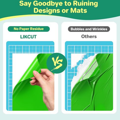 صفائح فينيل لاصقة دائمة من LIKCUT، 42 حزمة من الفينيل ذاتية اللصق مقاس 30.48 سم × 30.48 سم لآلة الكريكت، أوراق فينيل مقاومة للماء للأكواب، ديكور المنزل، الملصقات والحرف اليدوية in Kuwait